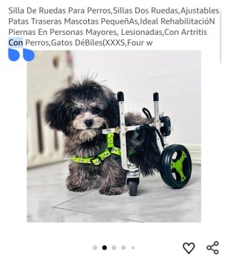 Silla de ruedas para perro/gato aluminio t XXXS.
