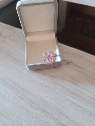 Anillo Rodio Rosa y Plata Nuevo