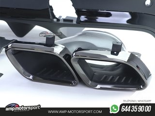 DIFUSOR TRASERO NEGRO CON COLAS NEGRAS PARA MERCEDES GLE COUPE C167