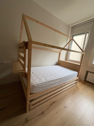 CAMA CASITA CON CAJÓN NIDO Y COLCHÓN NIDO