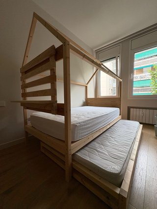 CAMA CASITA CON CAJÓN NIDO Y COLCHÓN NIDO