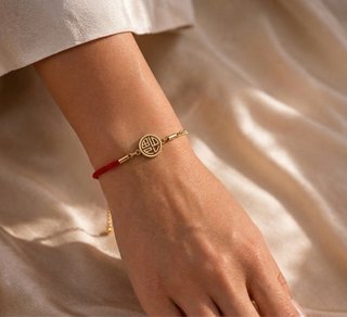 Pulsera / Tobillera acabado en color oro 14K