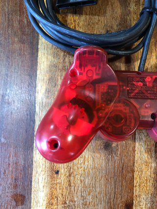 Controller PS2 rosso trasparente pad