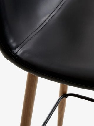 Taburete JONSTRUP polipiel negro/roble