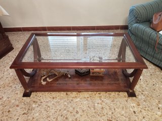 Mesa de centro madera y cristal