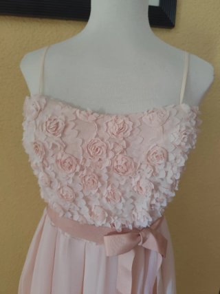 Vestido Amisu gasa flores rosa nuevo T40