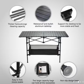 Mesa plegable aluminio SIN CESTO!!