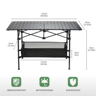 Mesa plegable aluminio SIN CESTO!!