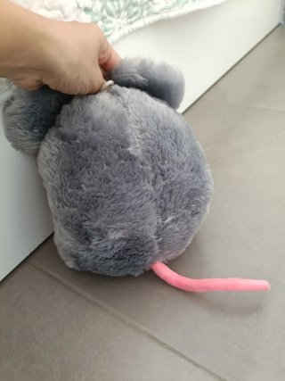 Peluche ratón gris ojos azules