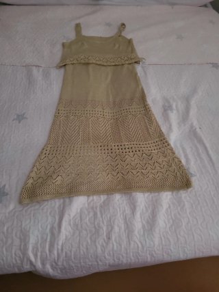 Conjunto de verano beige de punto