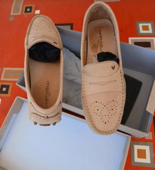Zapatos mocasines beige