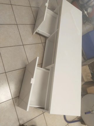 Mesa TV 2 cajones blanca
