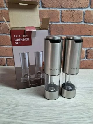 Juego de 2 molinillos de sal y pimienta eléctricos