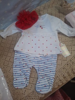 Conjunto bebé niña corazón