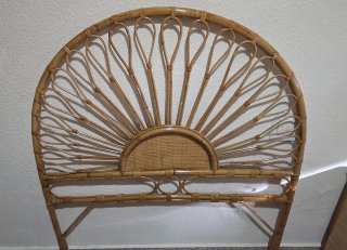 Cabecero de ratán estilo abanico, cama 80 cms
