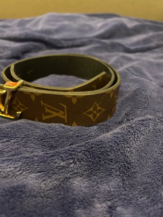 Cinturón Louis Vuitton Marrón Hebilla Dorada