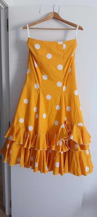 Falda flamenca amarilla lunares