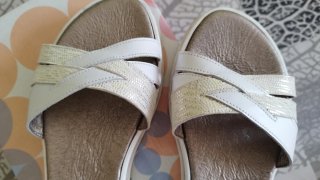 Sandalias Niña Andanines Blancas y Doradas