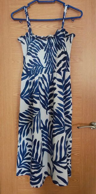 Vestido H&M floral azul y blanco Talla M