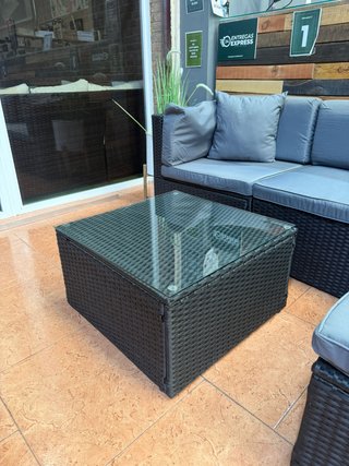Conjunto Terraza Ratán Negro y Gris