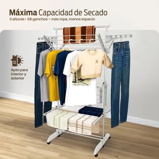 Tendedero Vertical Plegable 5 Niveles 40 kg
