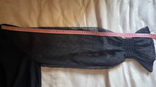 Blusa Stradivarius Negra Mangas Plumeti