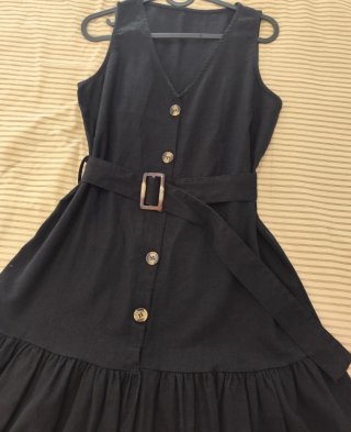 Vestido negro de algodón