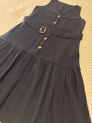 Vestido negro de algodón