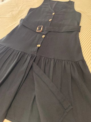 Vestido negro de algodón