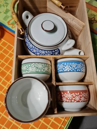 Juego de té oriental cerámica