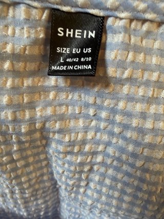 Blusa SHEIN cuadros azul y blanco Talla L