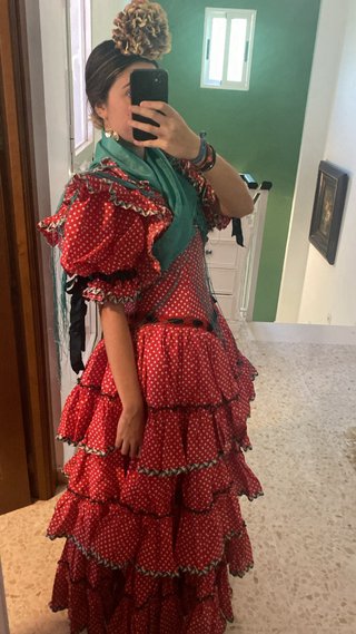Traje de flamenca rojo con lunares