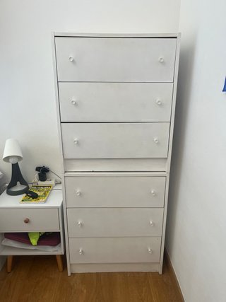 Lote de 2 comodas blancas de madera