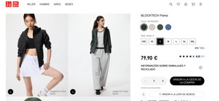 Parka Blocktech Uniqlo Gris S