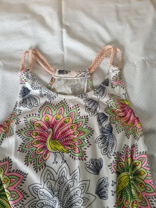 Vestido niña talla 11/12 estampado pavo real