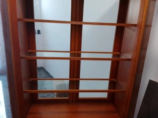 Vitrina antigua de madera y cristal