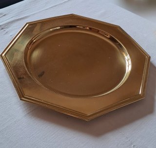 Vassoio Ottagonale Ottone Massiccio