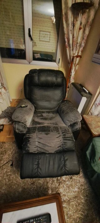 Sillón relax reclinable negro y gris