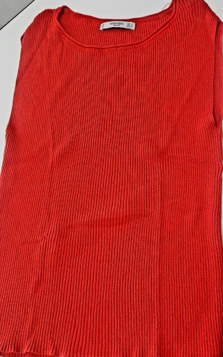 Top Rojo Canales Sin Mangas Talla M