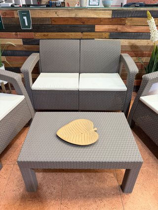 Conjunto Terraza Ratán Beige/Marrón