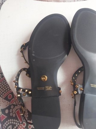Sandalias Zara Piel Talla 36 Tachuelas Doradas