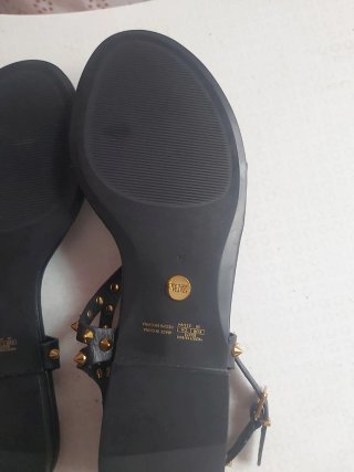 Sandalias Zara Piel Talla 36 Tachuelas Doradas