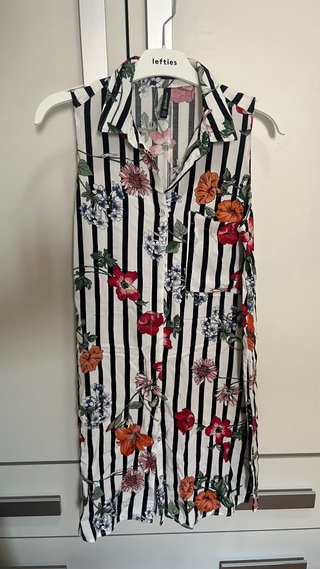 Camisa larga Lefties flores y rayas
