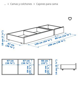Cajones Almacenaje Cama SONGESAND Ikea