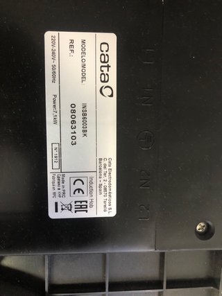 Vitrocerámica Cata Inducción