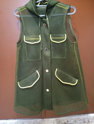 Chaleco PG mujer verde con capucha
