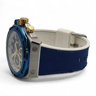 RELOJ GUESS GW0713G1 AZUL Y DORADO CORREA SILICONA