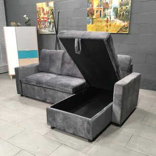 Sofá-cama chaise longue con arcón