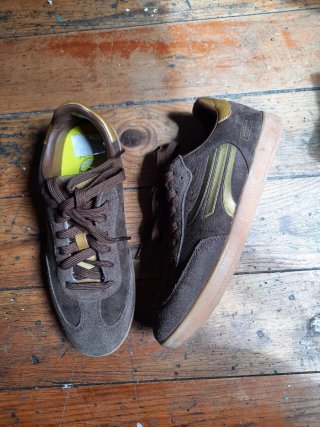 Zapatillas Marrones y Doradas