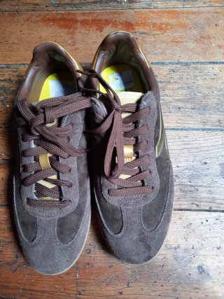 Zapatillas Marrones y Doradas